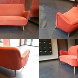 Couch sofa red bean vintage 50/60s