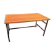 Metal and wood dining table for 6/8 people 145 cm vintage