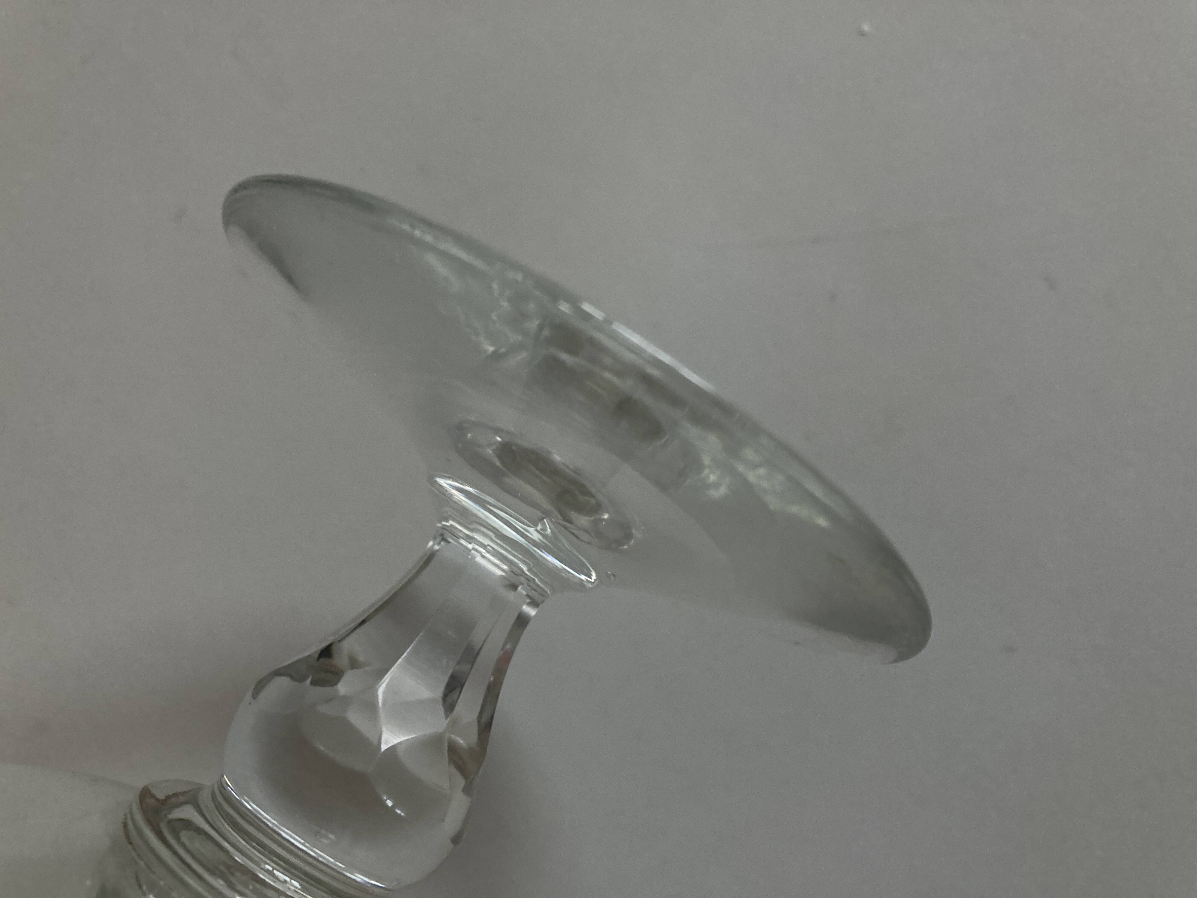 Pair of 19th century Medici glass candlesticks with button feet