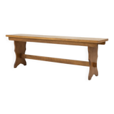 Banc Art Déco en chêne massif, France vers 1940