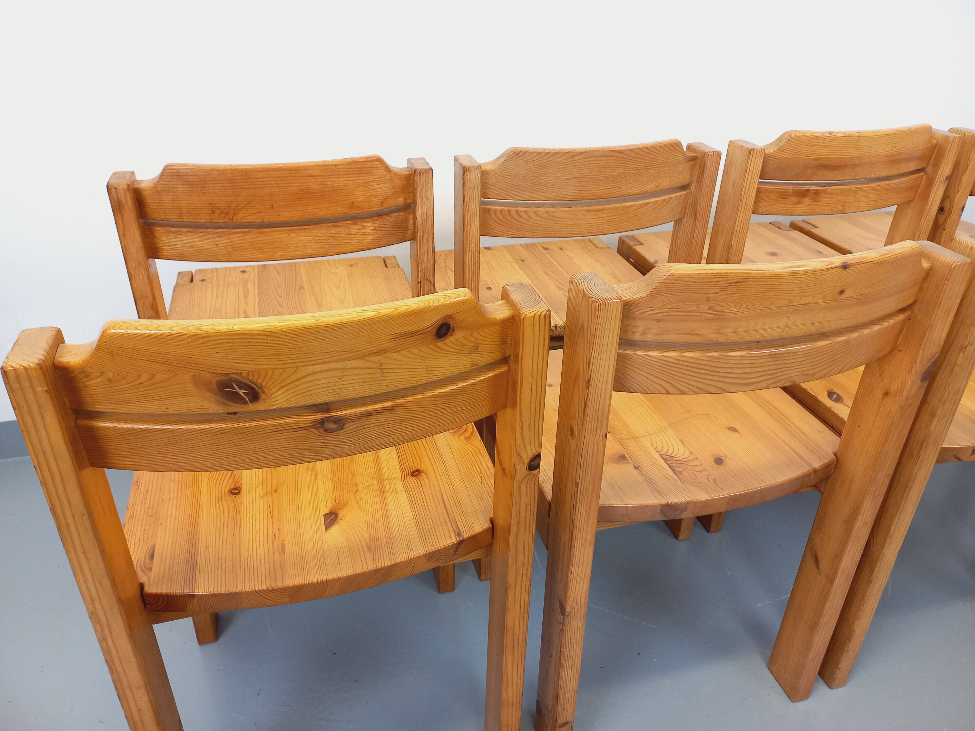 Set of 8 vintage Scandinavian chairs by Ilmari Tapiovaara for Asko in pine