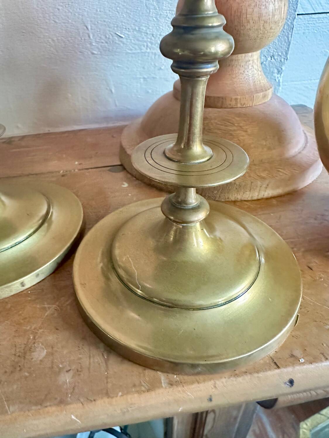 Pair of brass candlesticks