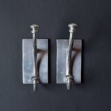 Pair of vintage cast aluminum coat hooks