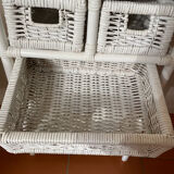 White rattan chest of drawers