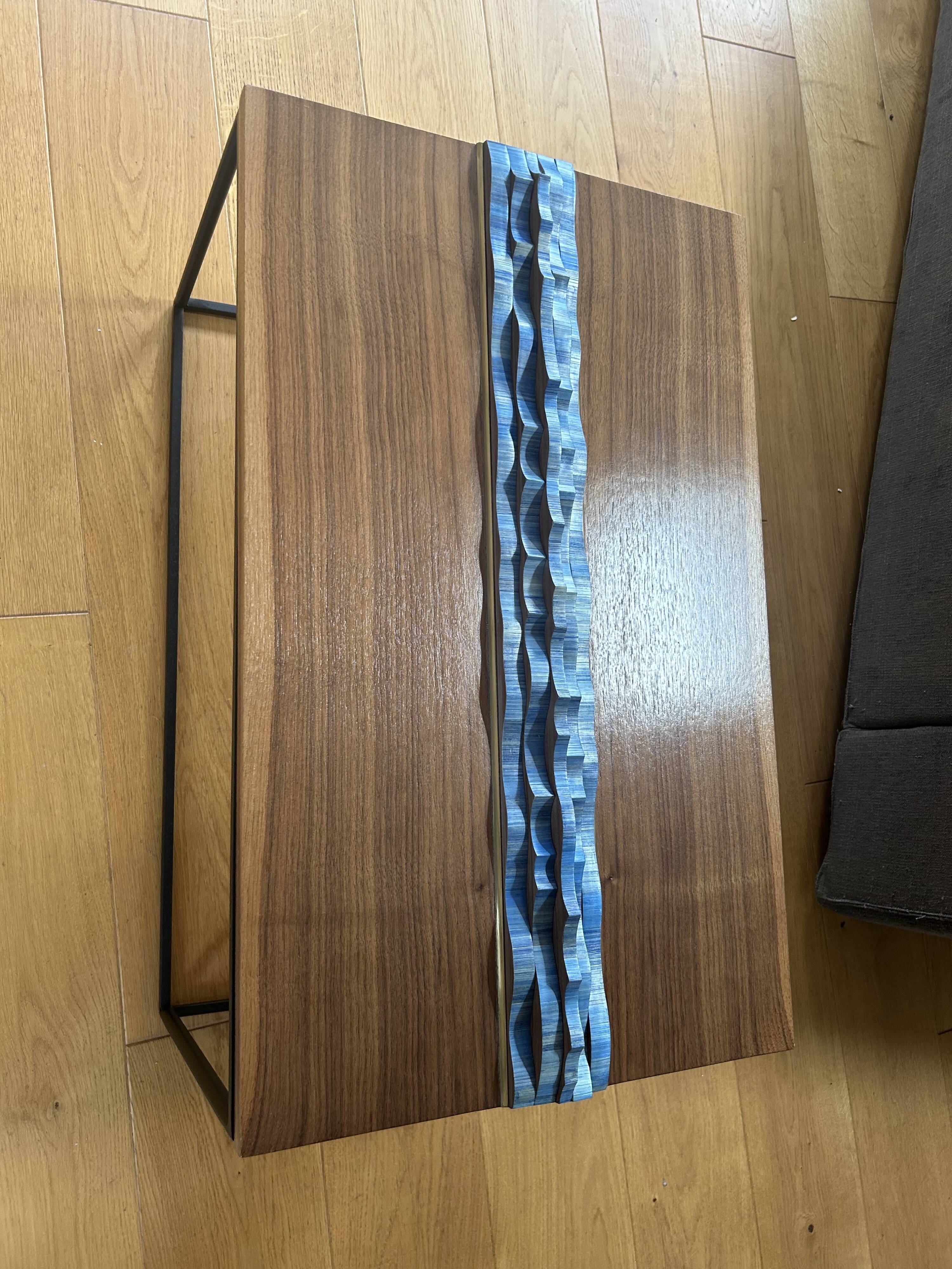 Walnut straw coffee table