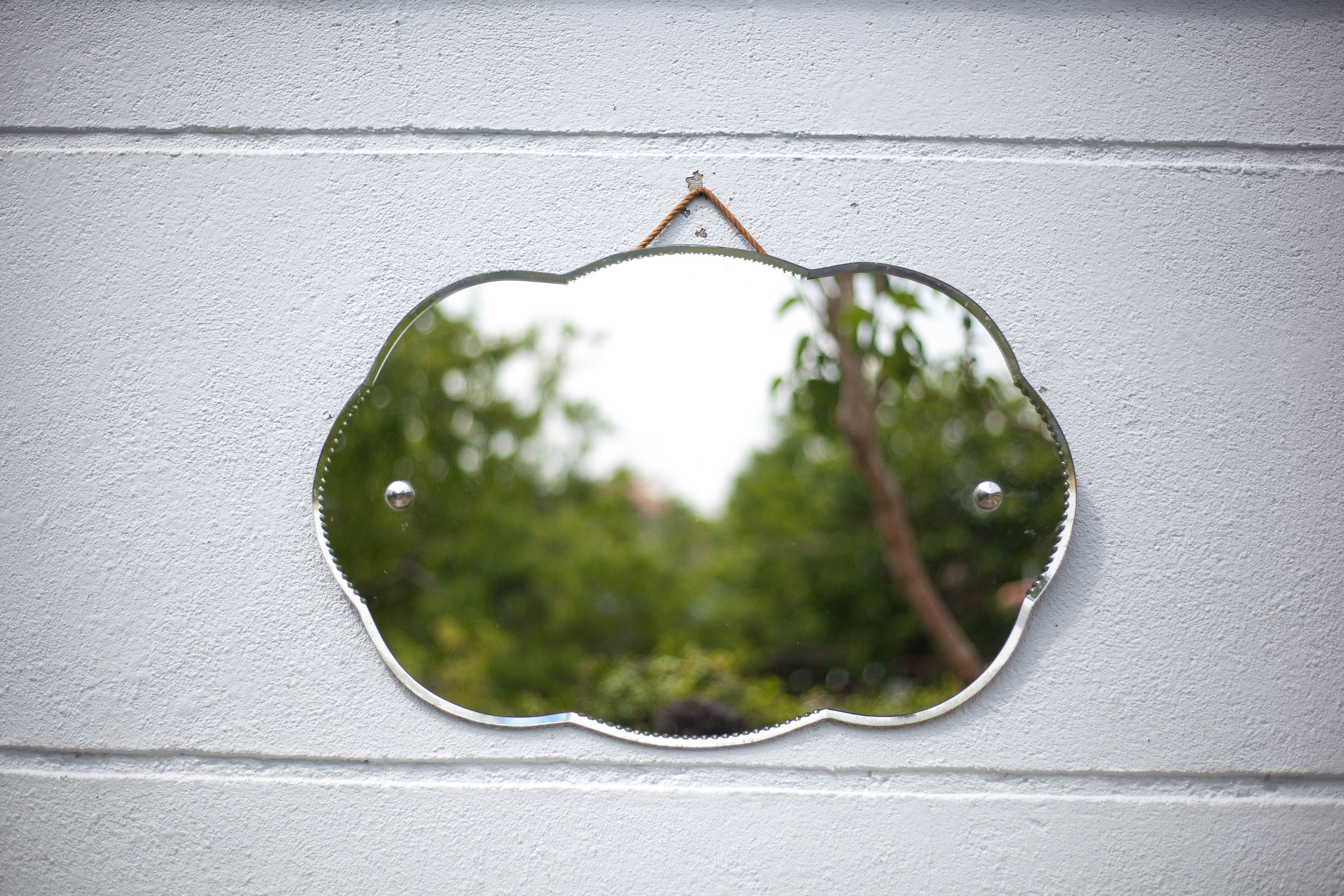 Art Deco mirror, wall mirror, cloud mirror, beveled mirror