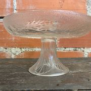 Vintage Fruit Bowl Old Molded Glass Plate Decor Fruits #D657
