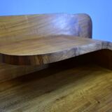 1930s Art Deco nightstands in walnut finish, Czechoslovakia