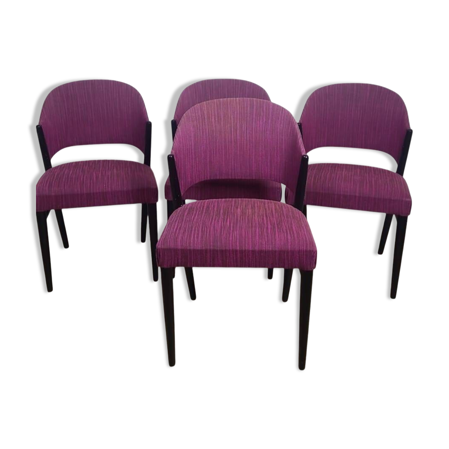 4 vintage chairs in purple fabric