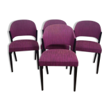 4 vintage chairs in purple fabric