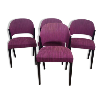 4 vintage chairs in purple fabric