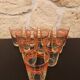 Lot de 10 verres vintage lignes rouges