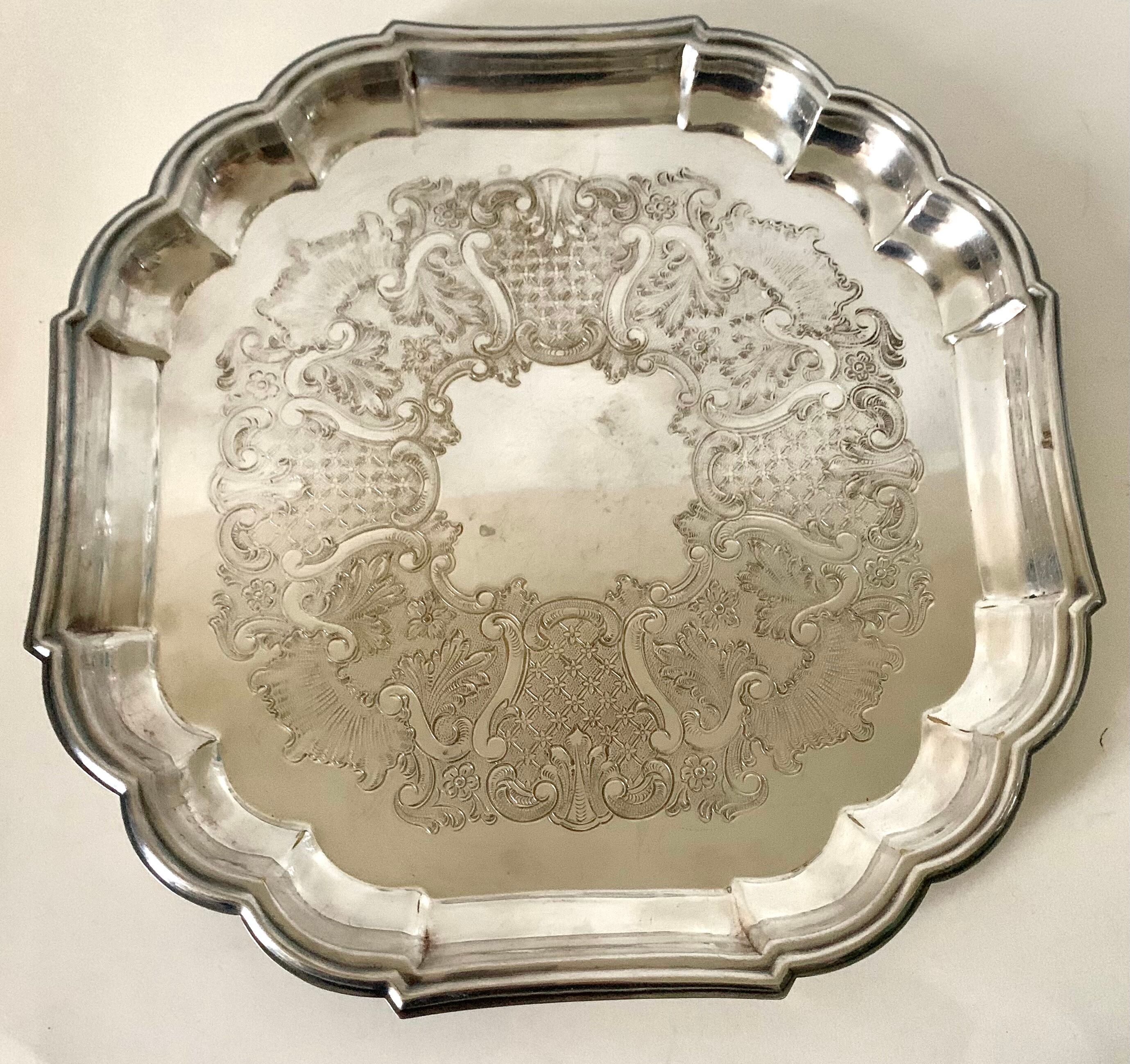 Silver metal tray