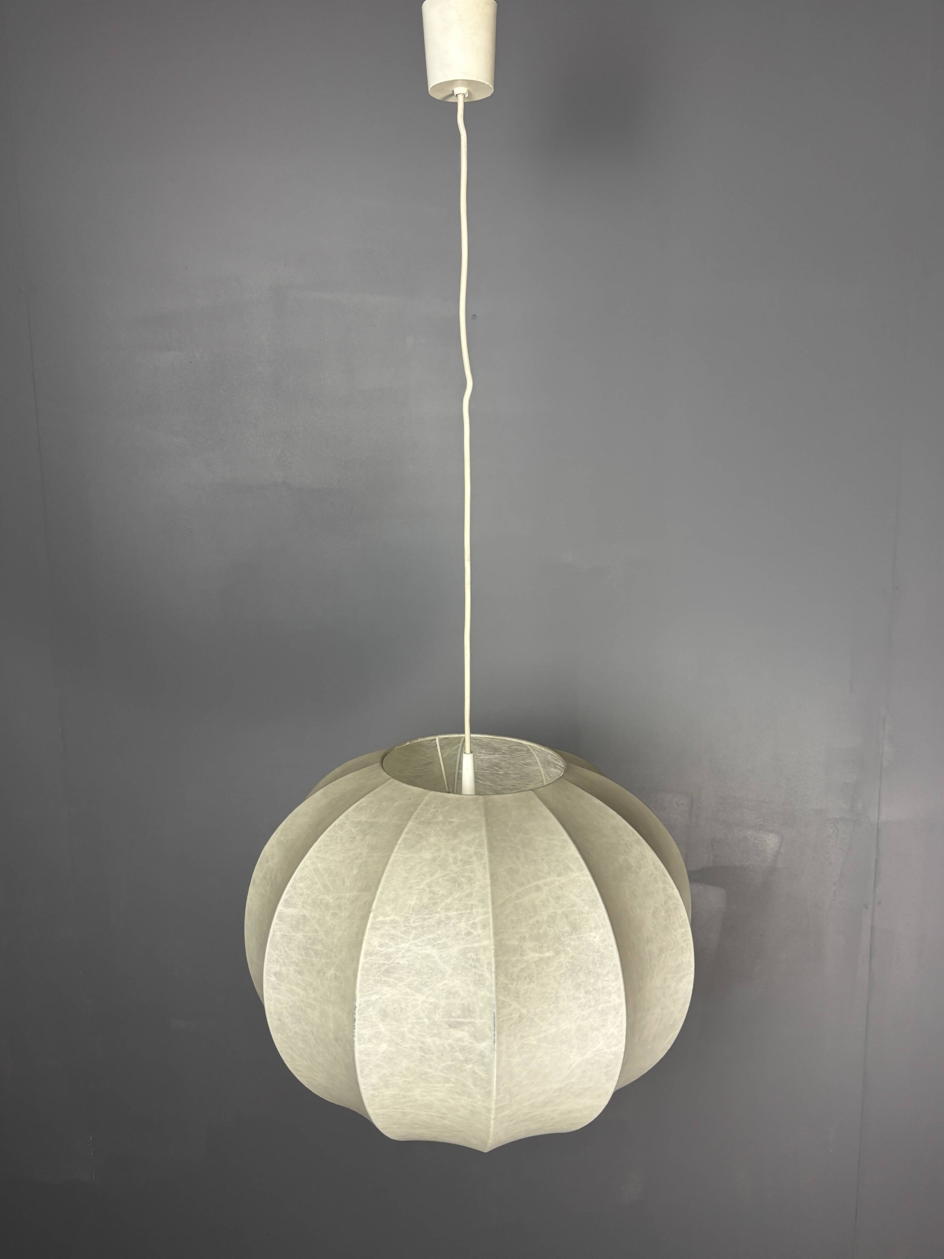 Midcentury space age cocoon hanging pendant ceiling lamp, 1960s