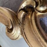 Golden resin rock mirror  42x68cm