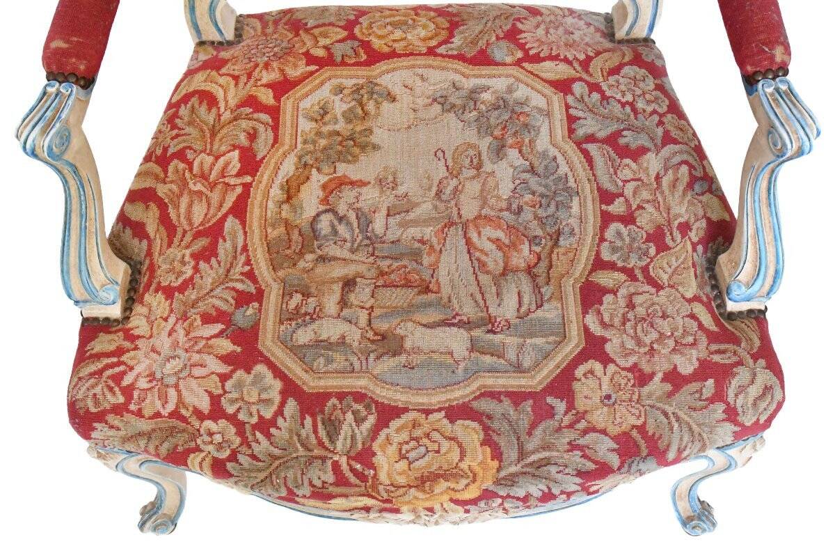 Pair of Louis XV style cabriolet armchairs