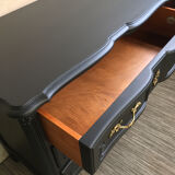 Revamped vintage black chest of drawers