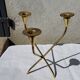 Pair of WMF chandeliers in gilded brass 50s