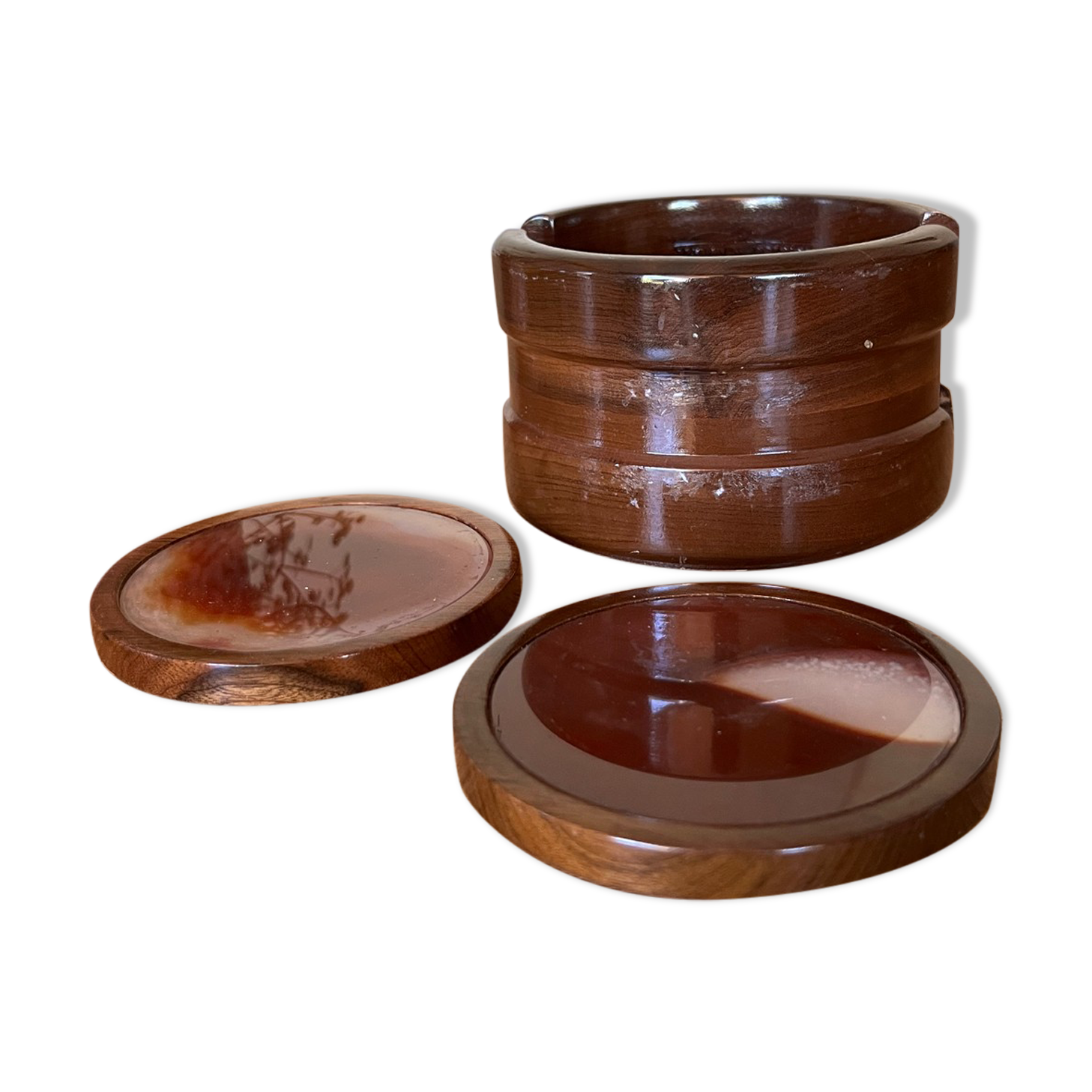 Wood and agate coasters