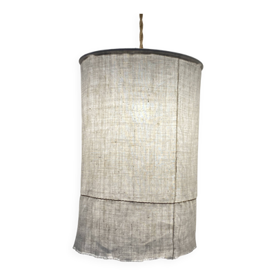 Abat-jour suspension drap ancien en lin