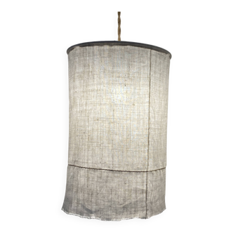 Old linen fabric lampshade suspension