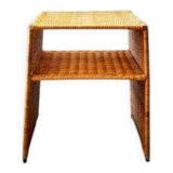 Wicker bedside table or side table from the 1960s.
