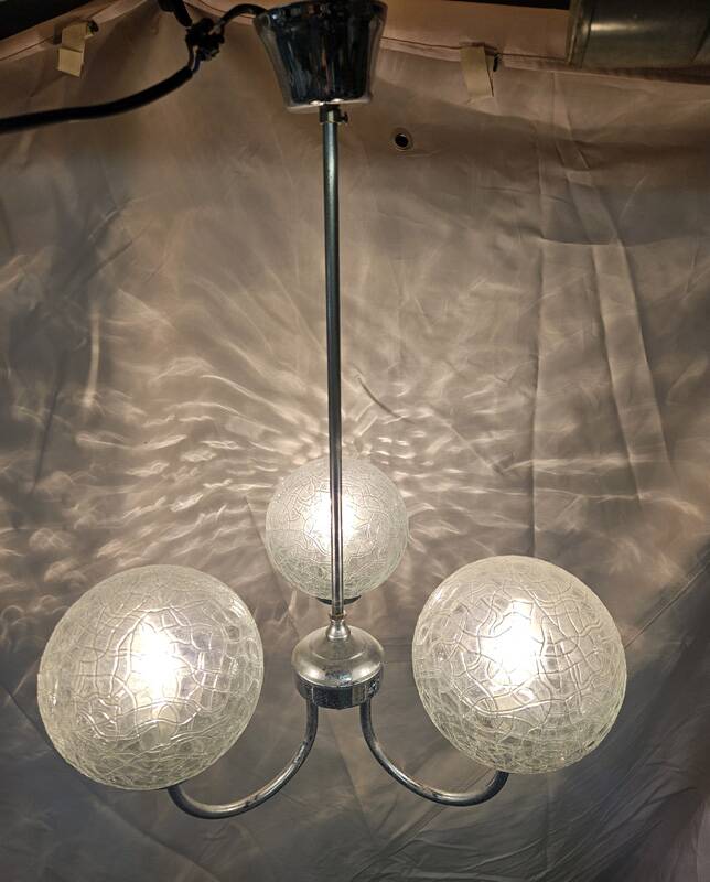 Vintage 70s globe pendant light