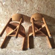 Pair of solid pine chairs by Rainer Daumiller, Germany 1960