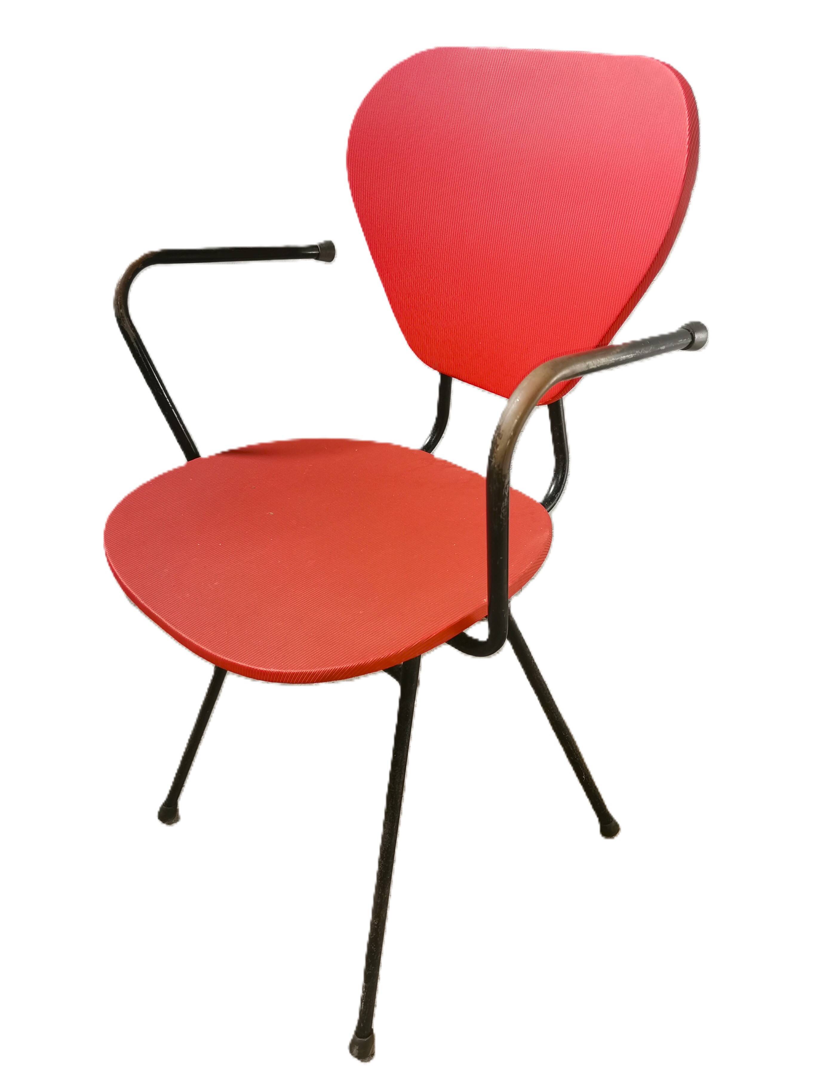 Red armchair, vintage 50s
