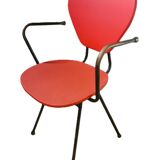 Red armchair, vintage 50s