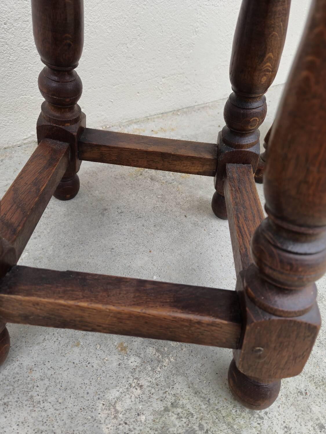 Pair of 19th century solid oak stools