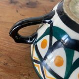 Set of 3 Breton earthenware cups & saucers