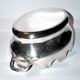 Antique glass cooler in silver metal - corbeille verrière à glace