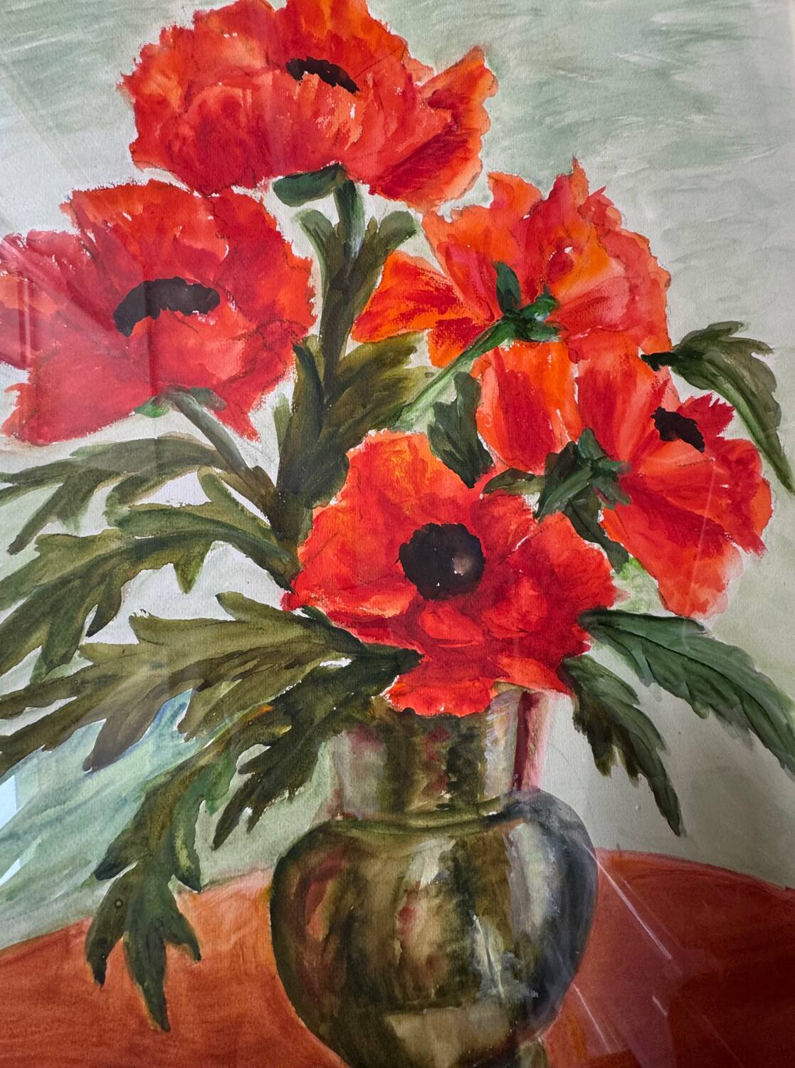Still life with poppies, signed 20th century