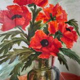 Still life with poppies, signed 20th century