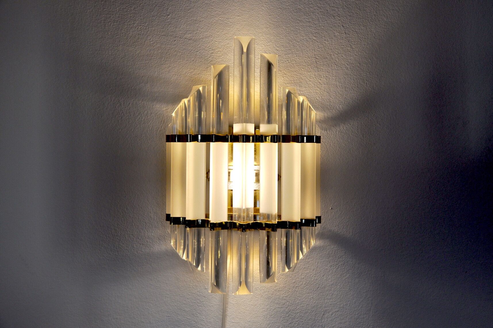 Venini wall lamp, triedri glass Italy, 1970