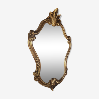 Miroir baroque style rocaille doré