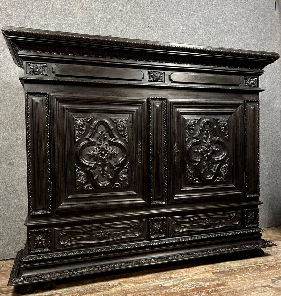 "Boulle" sideboard in blackened wood, Napoleon III period, circa 1850