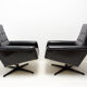 Pair of leather swivel armchairs from UP Zavody, 1970´s