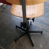 Steel and wood school chair