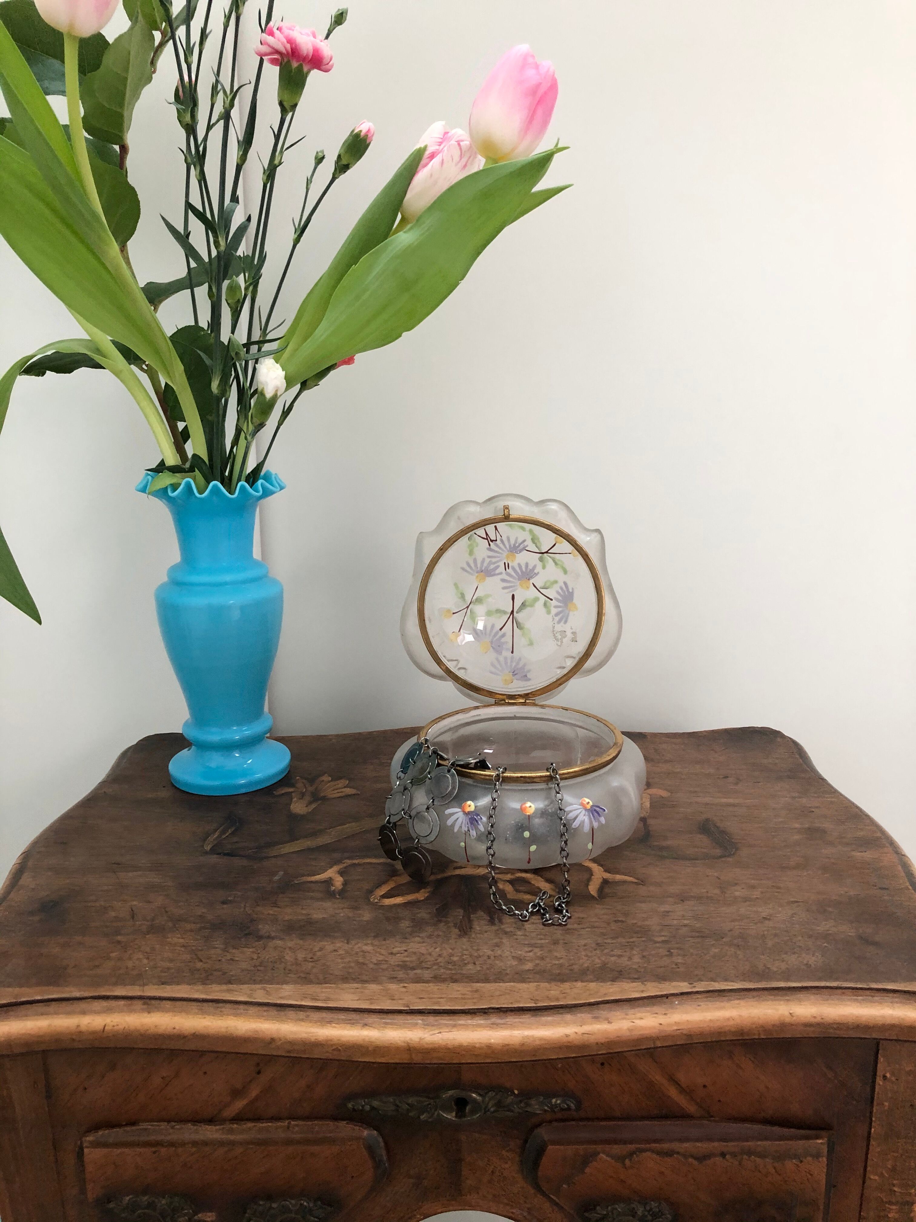 Old candy - hand-painted glass - France