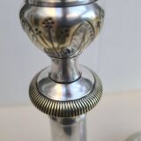 Antique silver-plated metal candlesticks