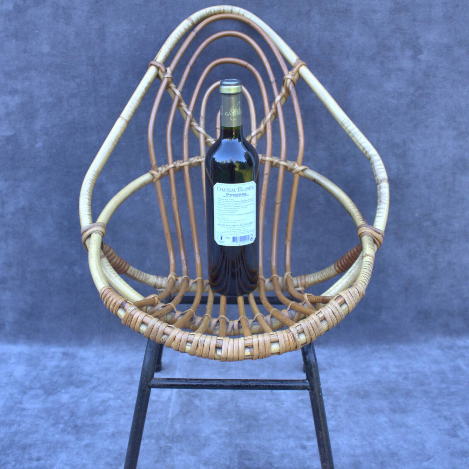 Vintage rattan children's chair by Rohé Noordwolde, 1960s