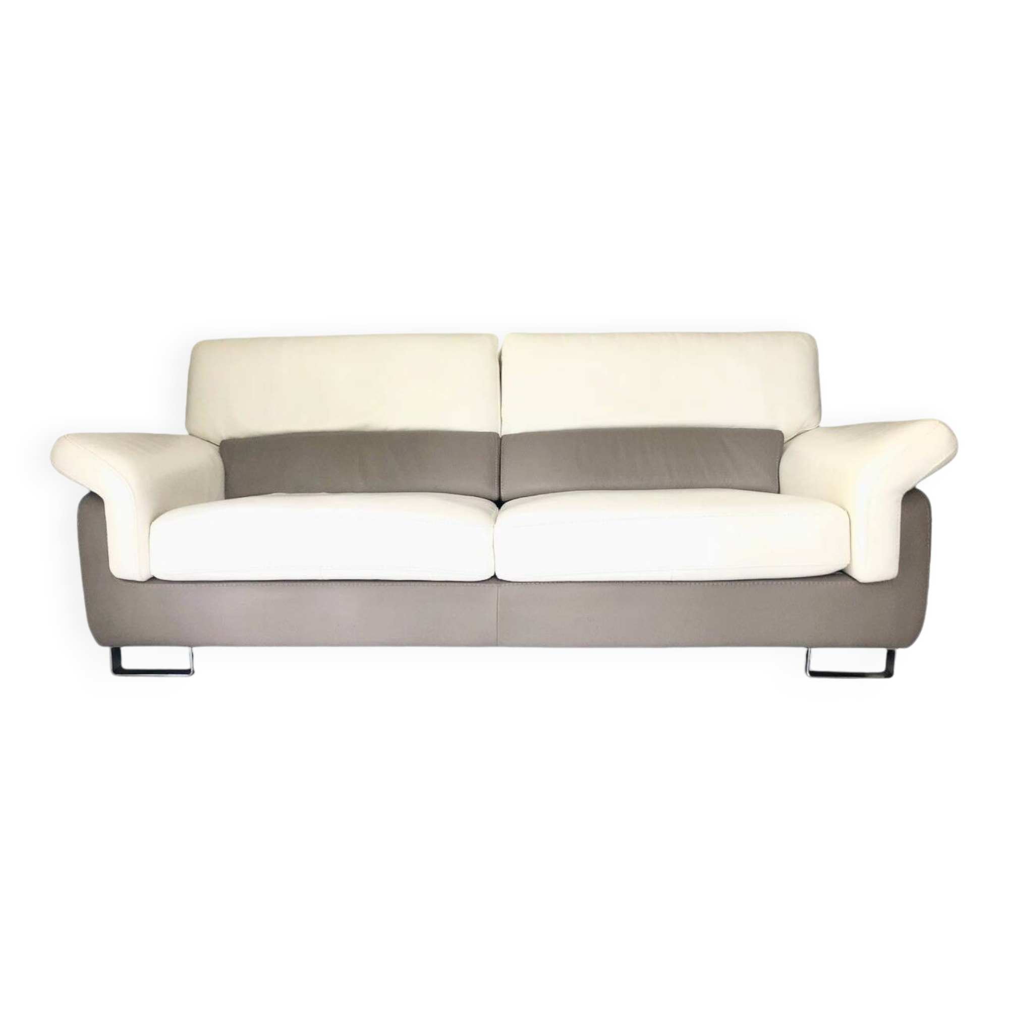 Leather 3-seater sofa