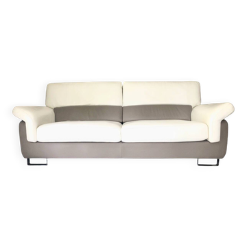 Leather 3-seater sofa