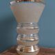 Frosted glass vase with a champagne finish and gold trim Art Deco