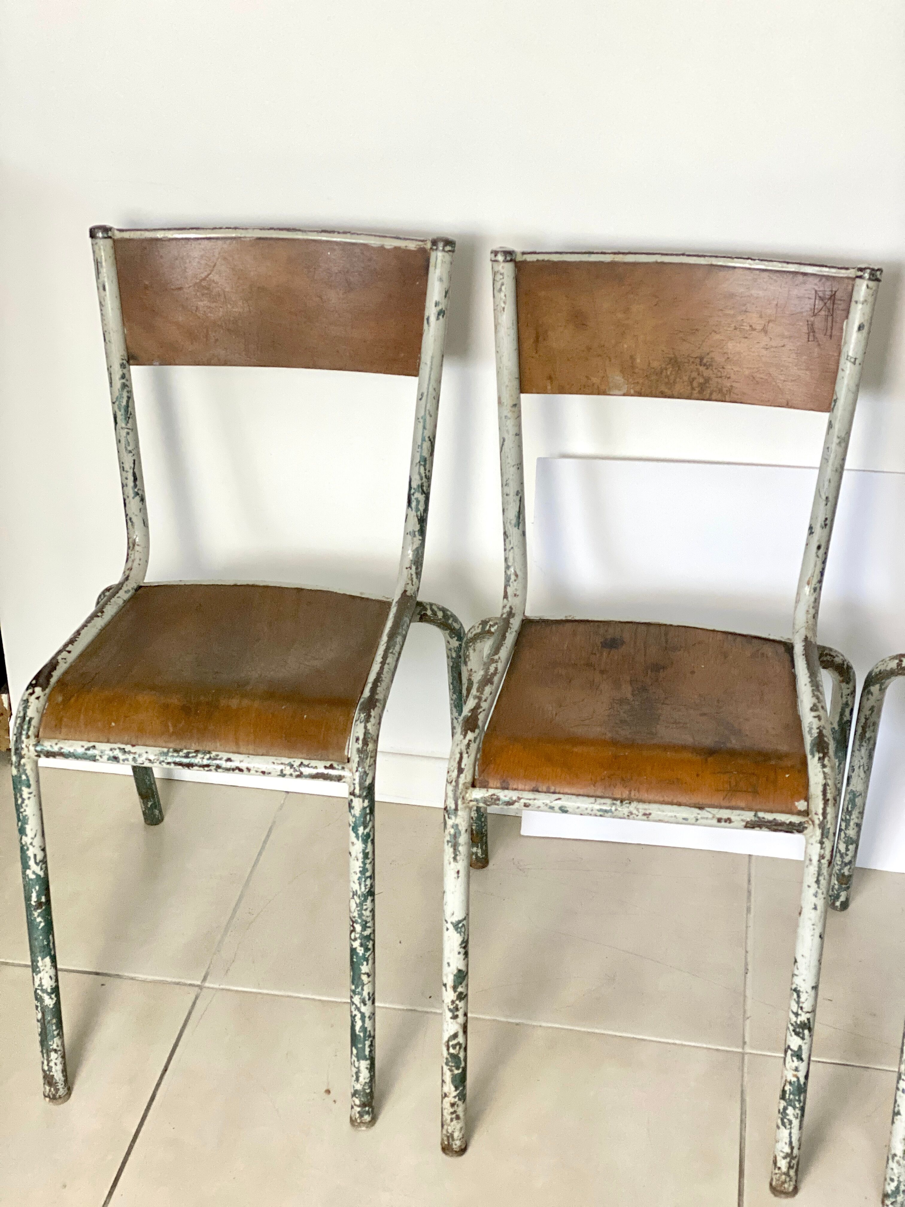Set of 4 vintage school chairs