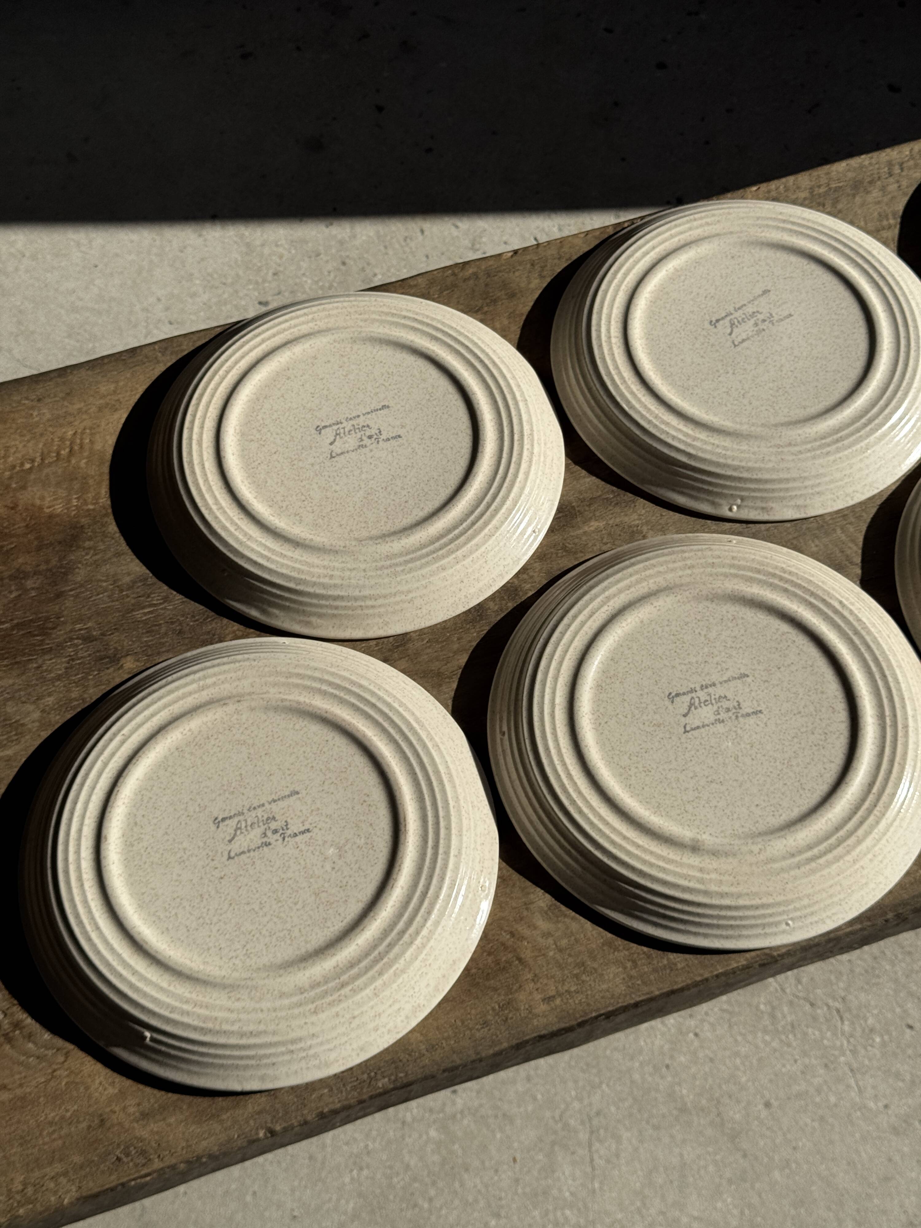 Lunéville table service Art Workshop 8 plates and 2 serving dishes