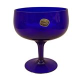 Cobalt blue goblet of a sheepdog, Bohemia, Czechoslovakia, 1980s.