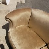 4-seater half-moon velvet sofa in excellent condition